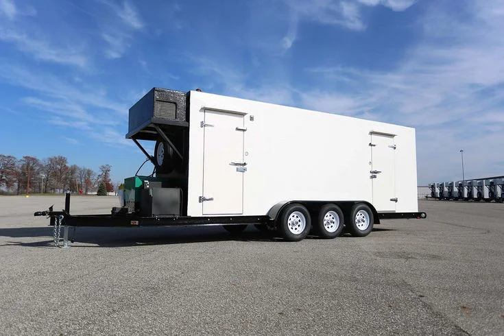 Custom cold room trailer with mounted refrigeration unit